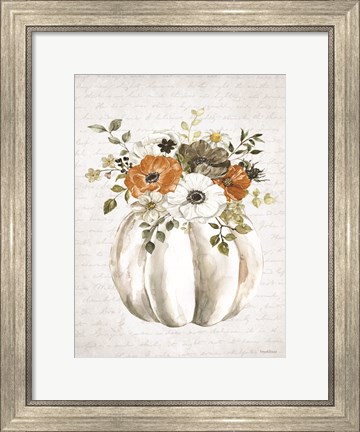 Framed Pumpkin Floral Print