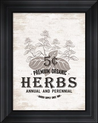 Framed Herbs Print