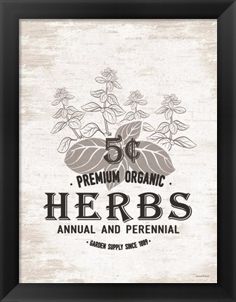 Framed Herbs Print
