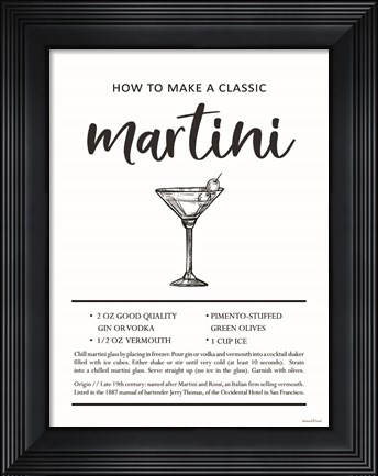 Framed Martini Print