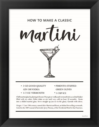 Framed Martini Print
