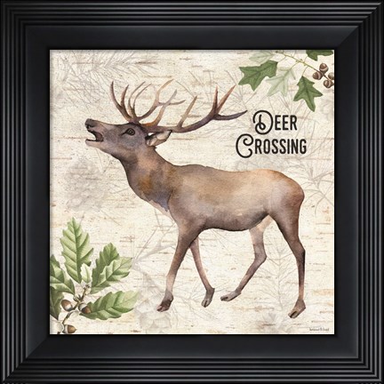 Framed Deer Crossing Print