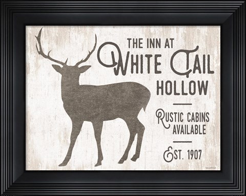Framed White Tail Hollow Print