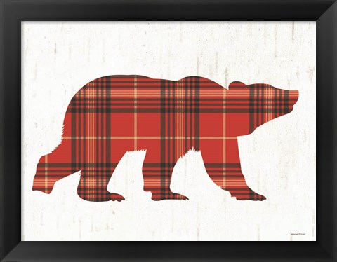 Framed Plaid Bear Print