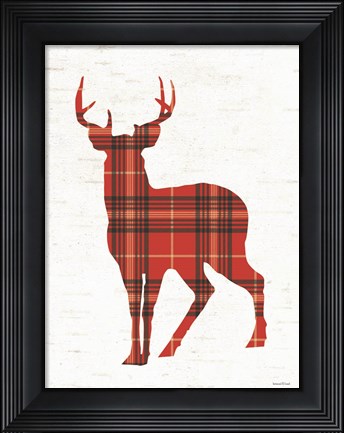 Framed Plaid Deer Print