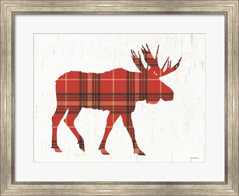 Framed Plaid Moose Print
