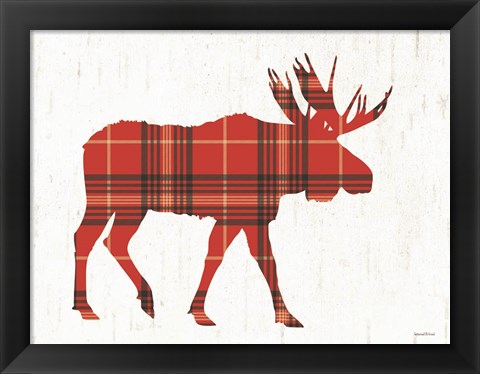 Framed Plaid Moose Print