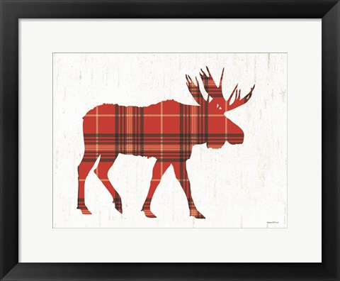 Framed Plaid Moose Print