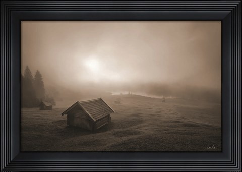Framed Misty Morning Sunrise Print