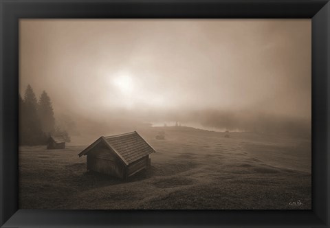 Framed Misty Morning Sunrise Print