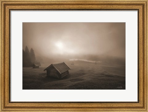 Framed Misty Morning Sunrise Print