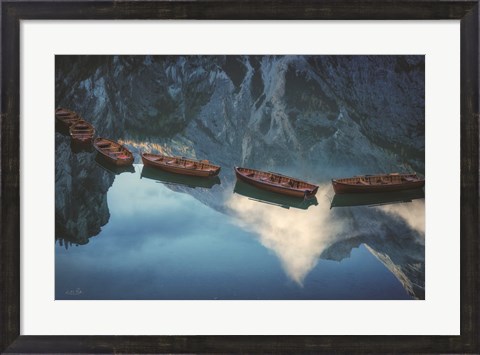 Framed Boats of Braies II Print