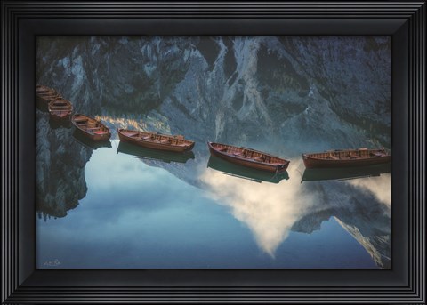 Framed Boats of Braies II Print