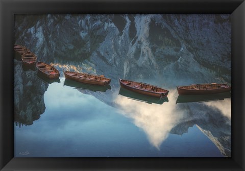 Framed Boats of Braies II Print