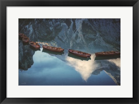 Framed Boats of Braies II Print