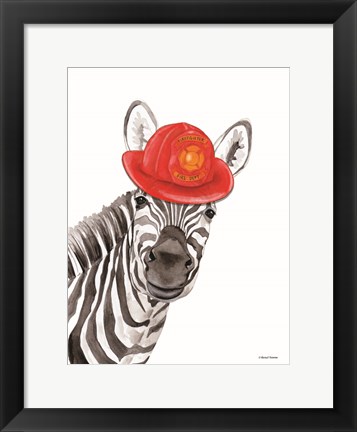 Framed Firefighter Zebra Print