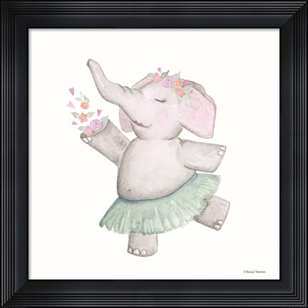 Framed Elephant Ballerina Print