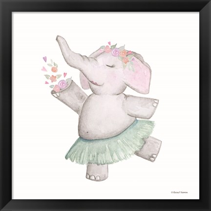 Framed Elephant Ballerina Print