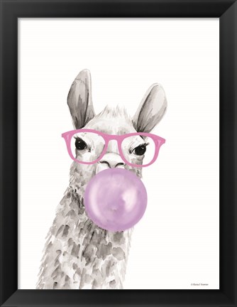 Framed Bubble Gum Alpaca Print