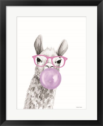 Framed Bubble Gum Alpaca Print