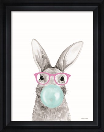 Framed Bubble Gum Bunny Print