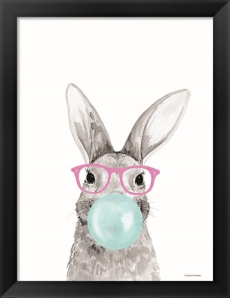 Framed Bubble Gum Bunny Print