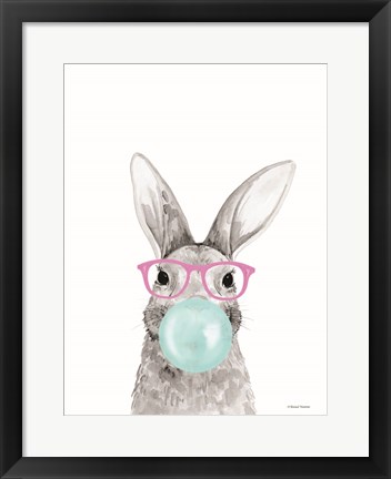 Framed Bubble Gum Bunny Print