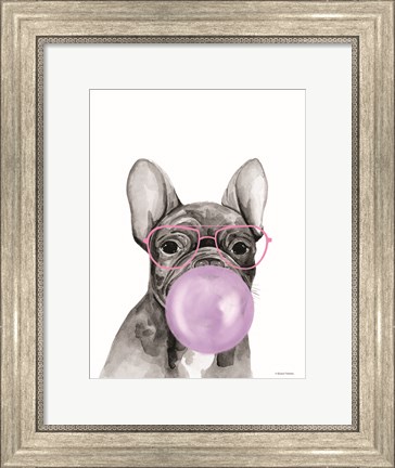 Framed Bubble Gum Puppy Print