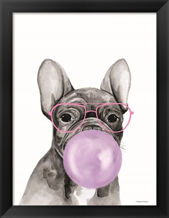 Framed Bubble Gum Puppy Print