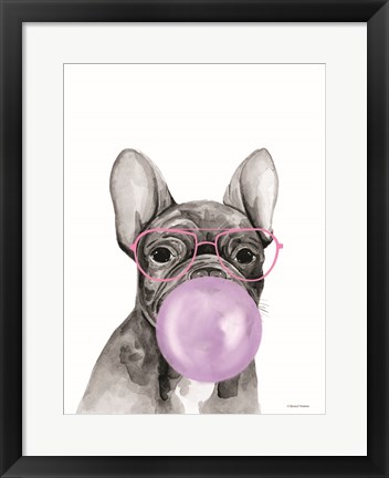 Framed Bubble Gum Puppy Print