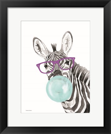 Framed Bubble Gum Zebra Print