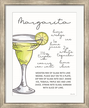 Framed Margarita Recipe Print
