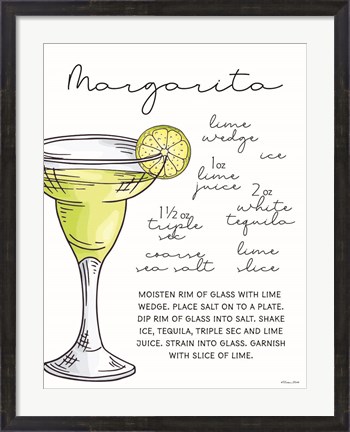Framed Margarita Recipe Print