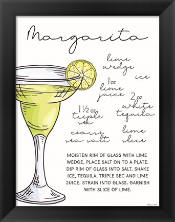 Framed Margarita Recipe Print