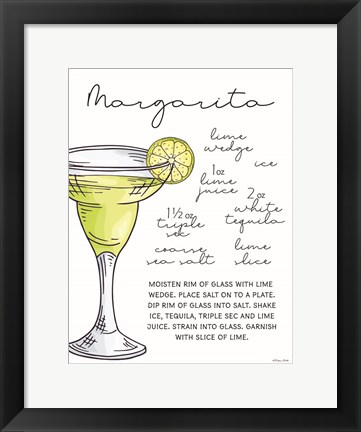 Framed Margarita Recipe Print