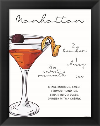 Framed Manhattan Recipe Print