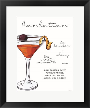 Framed Manhattan Recipe Print