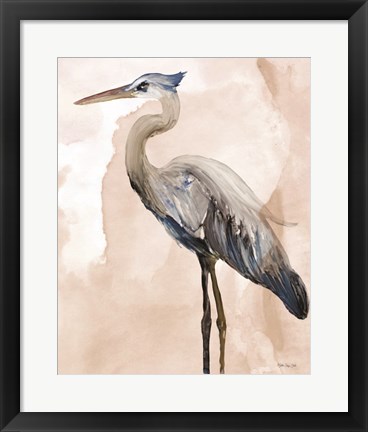 Framed Heron 2 Print