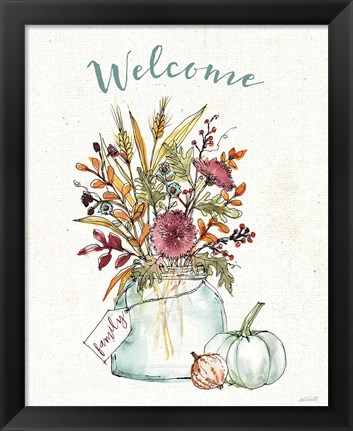 Framed Festive Foliage III Welcome Print