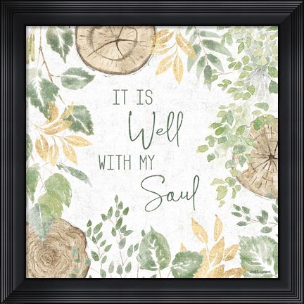 Framed Natures Leaves IV Sage Print