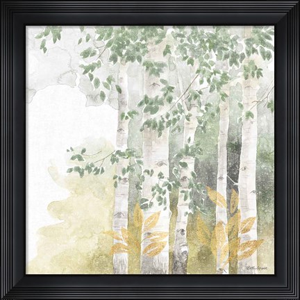 Framed Natures Leaves III Sage Print