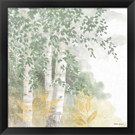 Framed Natures Leaves II Sage Print