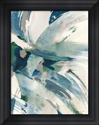 Framed Spontaneous I Sapphire Print
