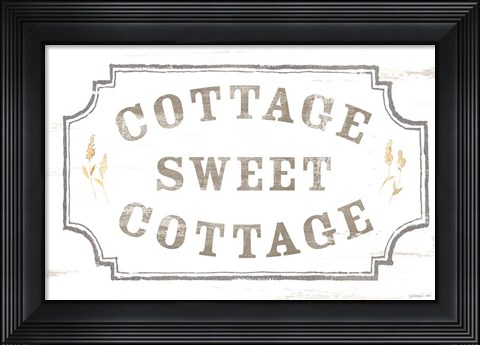 Framed Cottage Garden I on wood Print