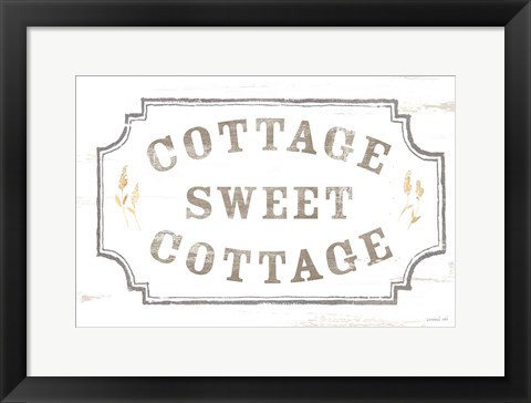 Framed Cottage Garden I on wood Print