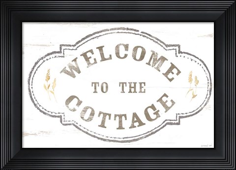 Framed Cottage Garden I on wood Print