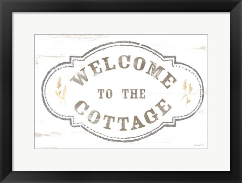 Framed Cottage Garden I on wood Print