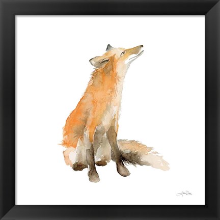 Framed Dreaming Fox on White Print