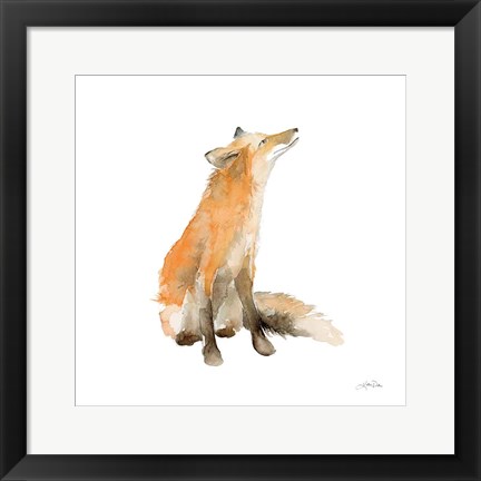 Framed Dreaming Fox on White Print