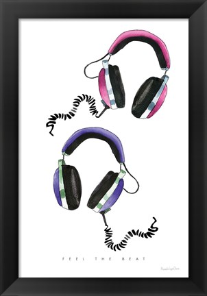 Framed Headphones Love Print